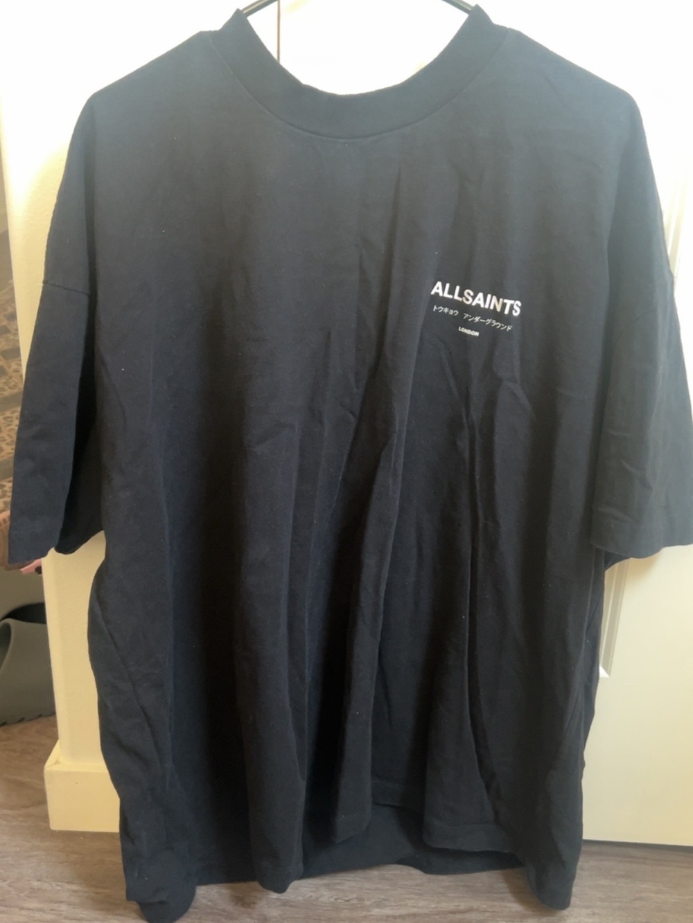 All Saints Black Short-Sleeve Logo Tee